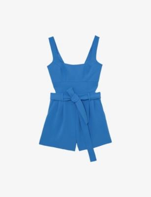 Lyon Belted-Waist Twill Playsuit by REISS