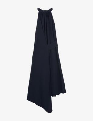 Maeve Drape-Detail Sleeveless Woven Midi Dress by REISS