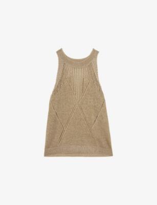 Maia Metallic Knitted Vest by REISS