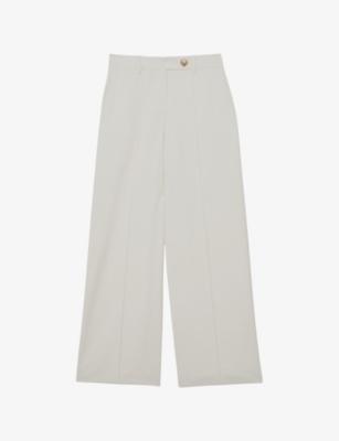 Malin Wide-Leg Mid-Rise Woven Trousers by REISS