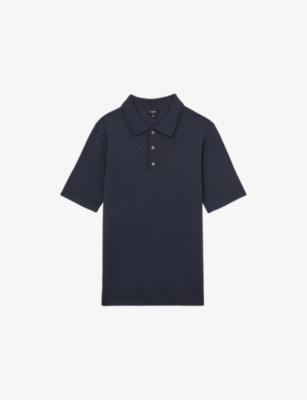 Manor Half-Button Short-Sleeve Merino-Wool Polo Shirt by REISS