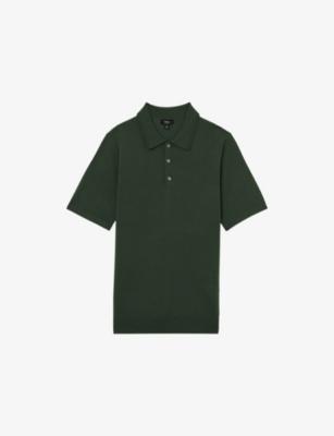 Manor Half-Button Short-Sleeve Merino-Wool Polo Shirt by REISS