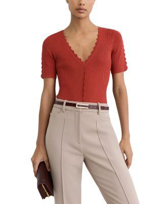 Marcy Scalloped Edge Top by REISS
