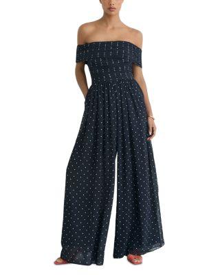 Margo Off-the-Shoulder Wide Leg Jumpsuit by REISS