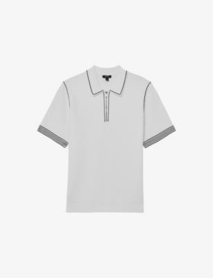 Mason Half-Zip Short-Sleeve Stretch-Knit Polo by REISS