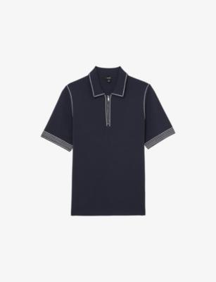 Mason Half-Zip Short-Sleeve Stretch-Knit Polo by REISS