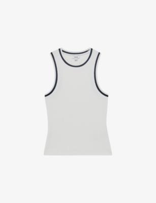 Matilda Contrast-Trim Stretch-Cotton Vest by REISS
