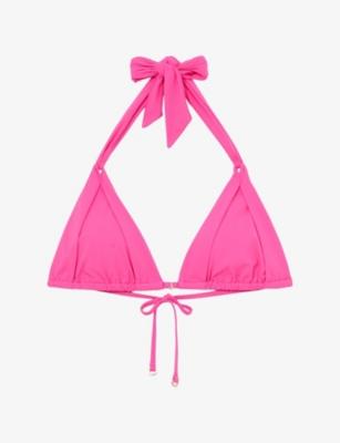 Matilda Triangle-Cup Stretch-Woven Bikini Top by REISS