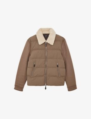 Maximus Wool-Sleeve Quilted Nylon Puffer Jacket by REISS