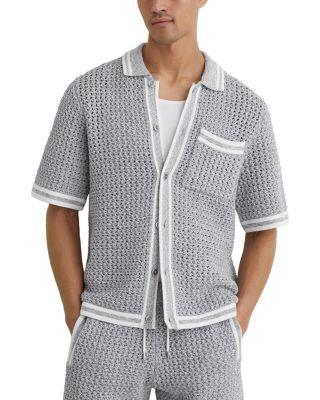 Meadows Cotton Crochet Button Through Shirt by REISS