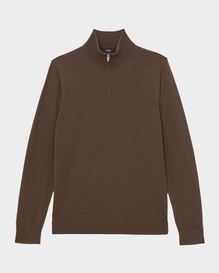 Men's Blackhall Merino Wool Half-Zip Funnel Neck Sweater by REISS