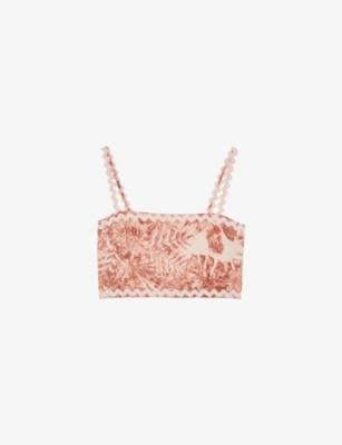 Mila Cropped Linen Top by REISS