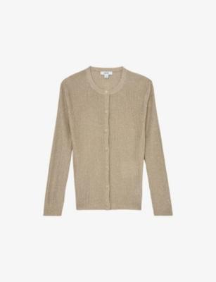 Milo Round-Neck Ribbed-Knit Cardigan by REISS