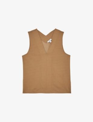 Mira V-neck sleeveless woven top by REISS