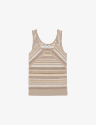 Miriam Striped Scoop-Neck Knitted Vest by REISS