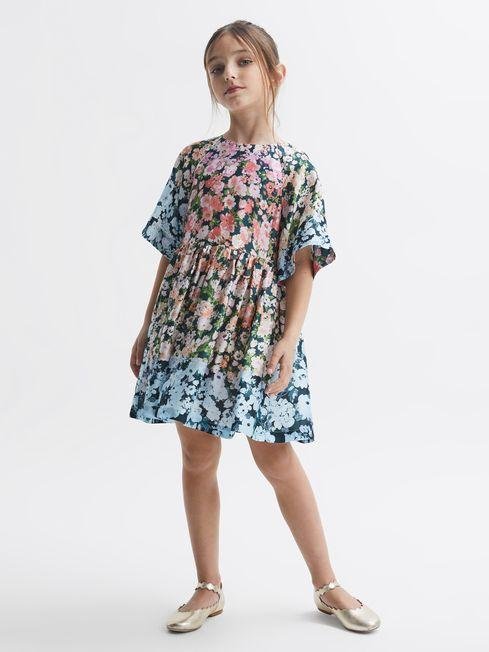 Multi Marnie Senior Floral Print Bell Sleeve Dress by REISS