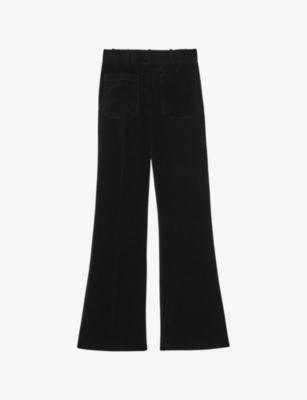 Myrtle Flared-Leg Velvet Trousers by REISS