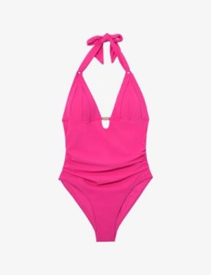 Nadine Pleat-Detail Swimsuit by REISS
