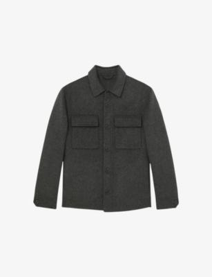 Net Chest-Pocket Wool-Blend Overshirt by REISS