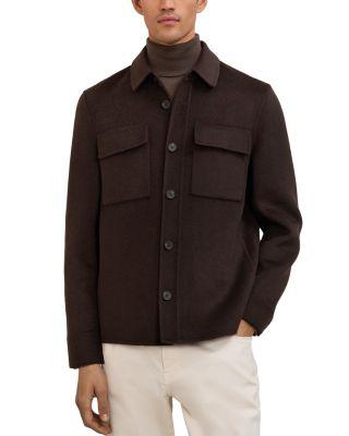 Net Long Sleeved Twin Pocket Overshirt by REISS