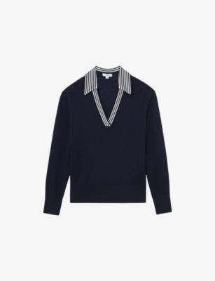 Nova Stripe-Collar Wool Jumper by REISS