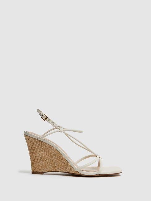 Off White Daisey Strappy Wedge Heels by REISS