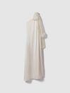 One-Shoulder Bow Maxi Dress in Ivory by REISS