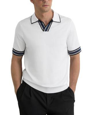 Open Collar Stripe Polo Shirt by REISS