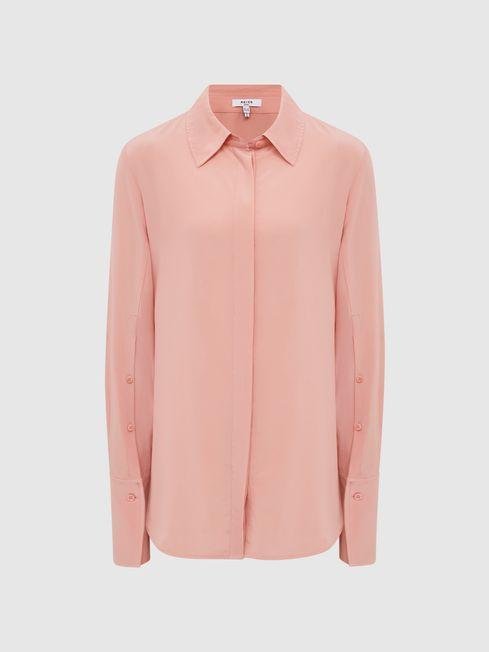 Pale Pink Kia Silk Shirt by REISS