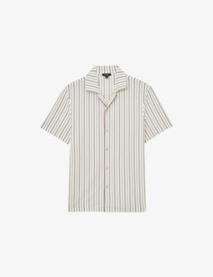 Percy Cuban-Collar Stretch Cotton-Blend Shirt by REISS