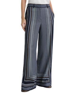 Petite Anna Wide Leg Printed Trousers by REISS