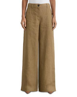 Petite Ashby Wide Leg Linen Pants by REISS