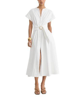 Petite Cotton Belted Dress by REISS