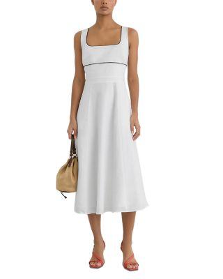Petite Dorethea Linen Midi Dress by REISS