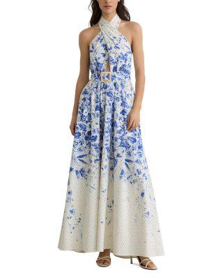 Petite Printed Cotton Dress by REISS