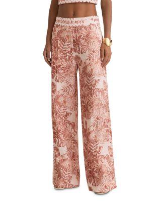 Petite Printed Wave Pants by REISS