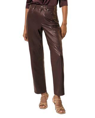 Petite Slim Leg Leather Pants by REISS