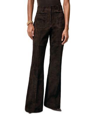 Petite Suede Flare Leg Pants by REISS