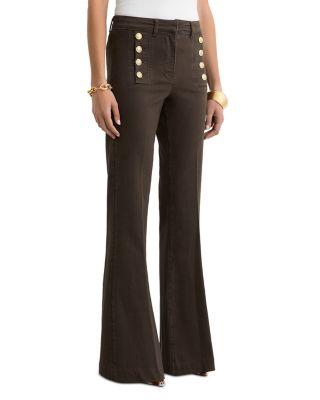 Petites Athena Flare Leg Jeans in Chocolate by REISS