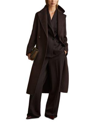 Petites Lucia Long Double Breasted Coat by REISS