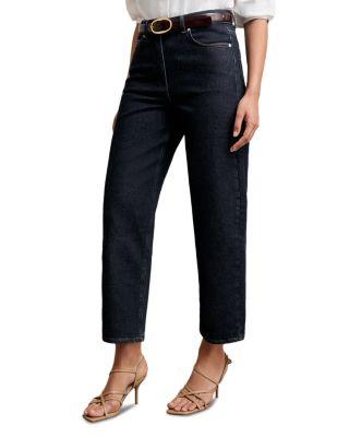 Petites Selin Straight Jeans in Dark Blue by REISS