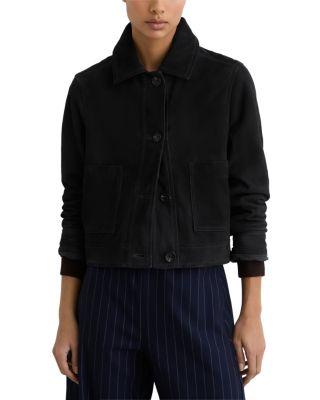 Petites Sonny Suede Trucker Jacket by REISS