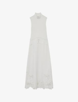 Phoenix Embroidered Sleeveless Knitted Midi Dress by REISS