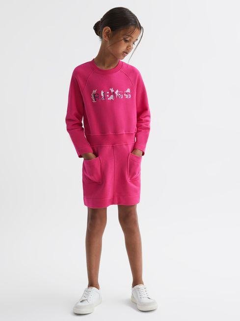 Pink Janine Junior Sweatshirt Dress by REISS