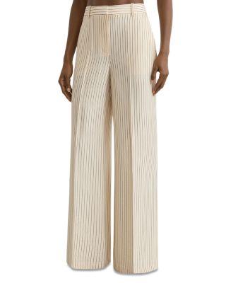 Pinstripe Wide Leg Pants by REISS
