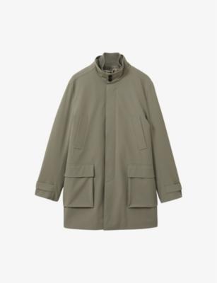 Player funnel-neck mid-length hybrid coat by REISS Player funnel-neck mid-length hybrid coat by REISS