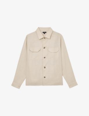 Polasio Herringbone Linen Overshirt by REISS