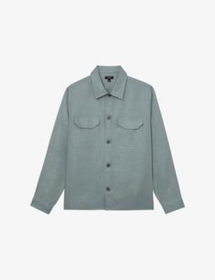 Polasio Herringbone Linen Overshirt by REISS