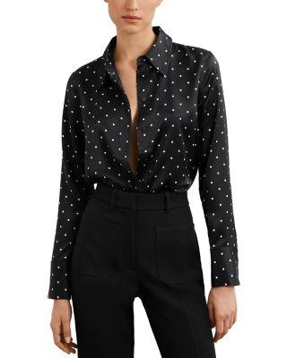 Polka Dot Silk Shirt by REISS