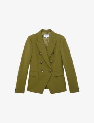 Priya Double-Breasted Polyester-Blend Blazer by REISS